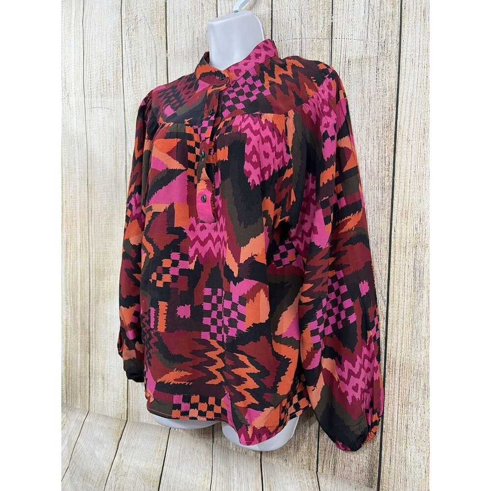 LaRoque Bailey Top Sz L Multicolor Geometric‎ Colorful Abstract Boho Artsy Indie - Picture 3 of 10